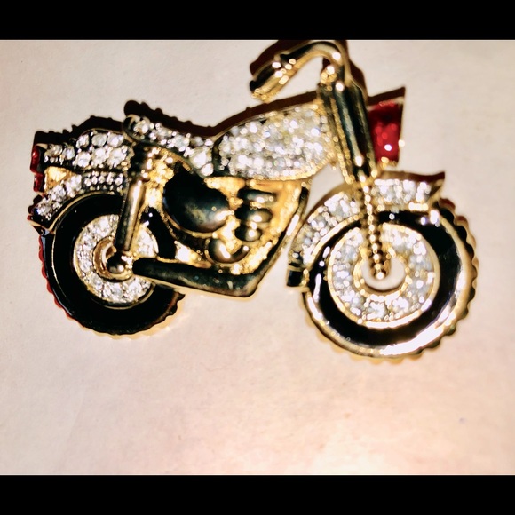 Swarovski crystal motorcycle pin - Picture 2 of 9